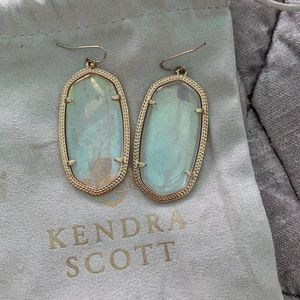 ks drop irradescent stone earrings